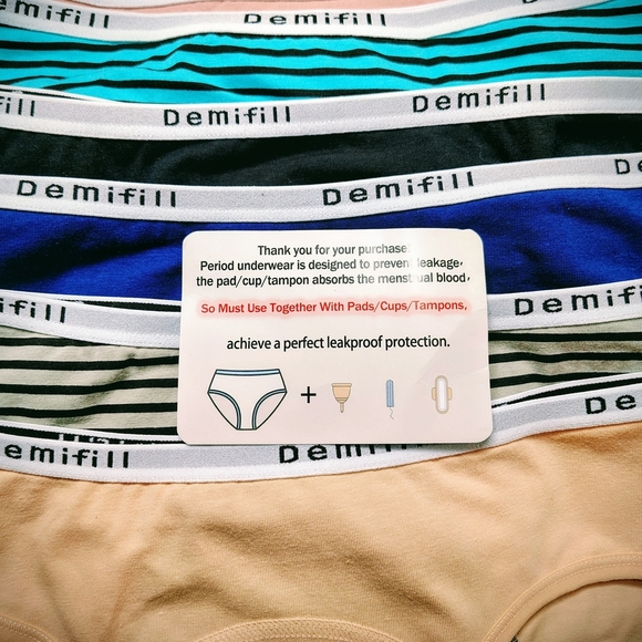 Demifill 6 Pack Assorted Period Brief Underwear Girls Size Small 10-12 Years New - Picture 10 of 10